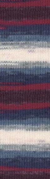 Пряжа "LANAGOLD BATIK" 2978 красно-сине-белый 5*100 г. 240м 49% шерсть, 51 % акрил  ALIZE 2978														