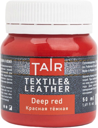 Краски по ткани и коже 1цв. красная темная 50мл  Таир 0812034														