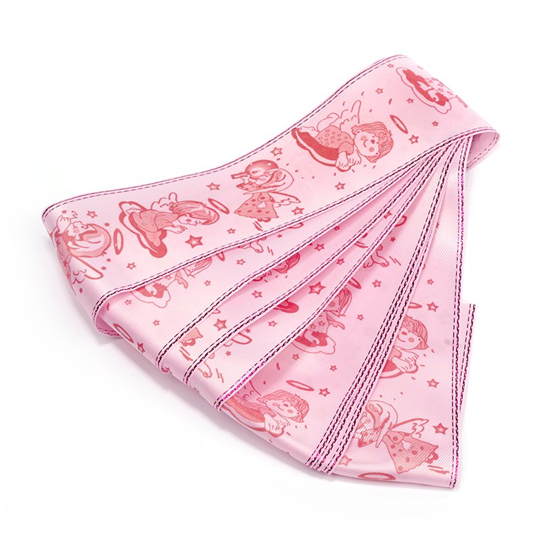 Лента атласная  "С новорожденной!" для новорожденных с рисунком 50мм розовый  Красная лента С3567Г17	