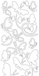 Наклейки контурные "Бабочки" винил. пленка, самоклеющиеся цв. белый 24,5х10 см  KNORR PRANDELL 1526099														
