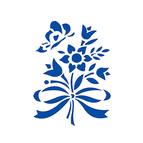 Трафарет для творчества "Букетик" с шелковыми вставками 21*22см IPT-301														