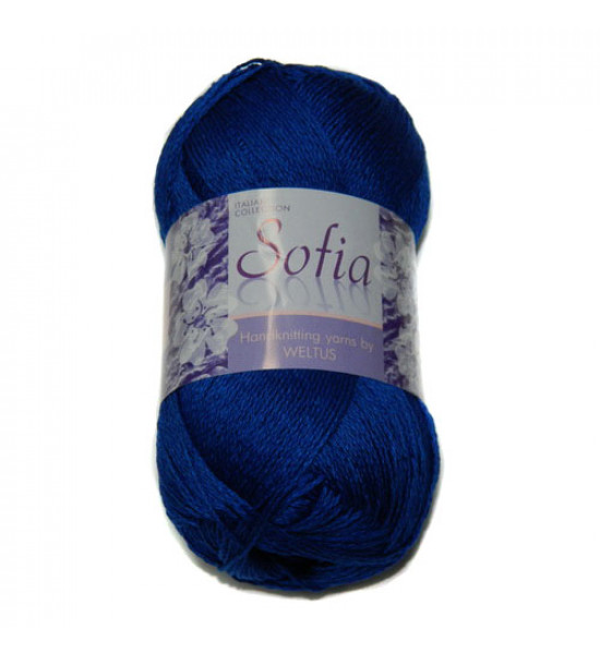 Пряжа "Sofia" 62 василек 10*50 г. 283м 100% хлопок мерсеризованный  Италия