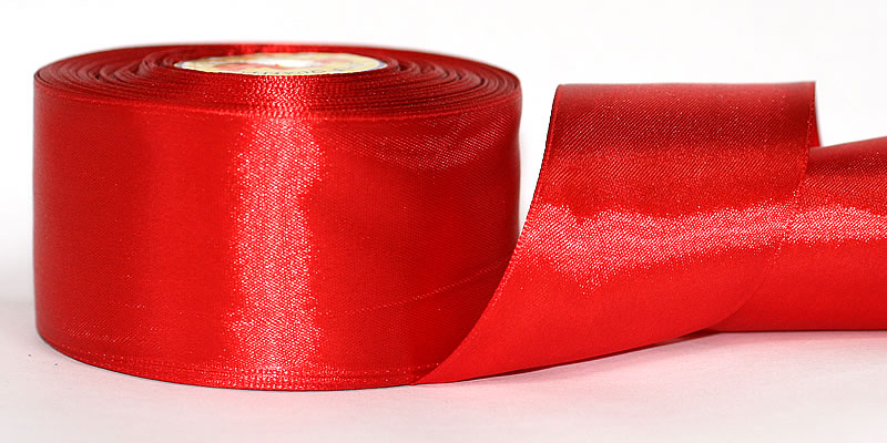 Лента атласная 50мм 8055 красный, 50мм*33м за 1 м