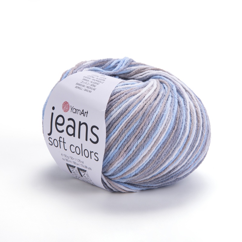  Пряжа "JEANS soft colors" 6210 секционный 50г, 160м, 55% хлопок, 45% акрил