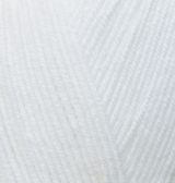 Пряжа "HAPPY BABY" 55 белый 5*100 г. 350м 65% акрил, 35% полиамид  ALIZE 55														