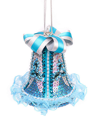 Набор для творчества "Новогодний колокольчик" пайетки голубой h11  Волшебная мастерская