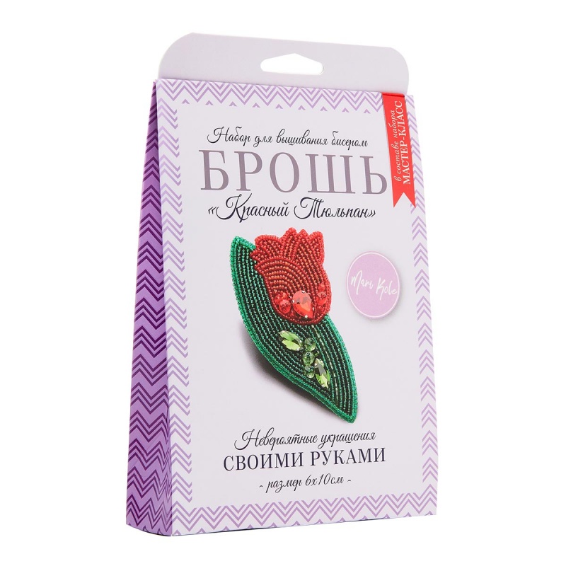 Вышивка бисером "Брошь "Жёлтый тюльпан/Красный тюльпан" НБР-18003/1														