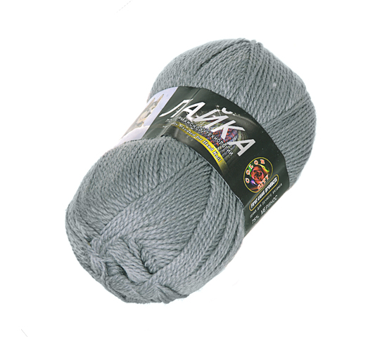 Пряжа "Лайка" 0507 т.серый 5*100 г. 300м 75%меринос 25%шерсть собаки  COLOR CITY