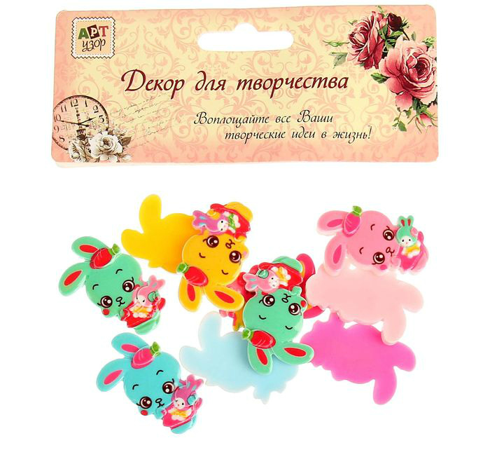 Декор Зайка микс 3,4*2,2см за 1 шт  Рукоделие 1146142	