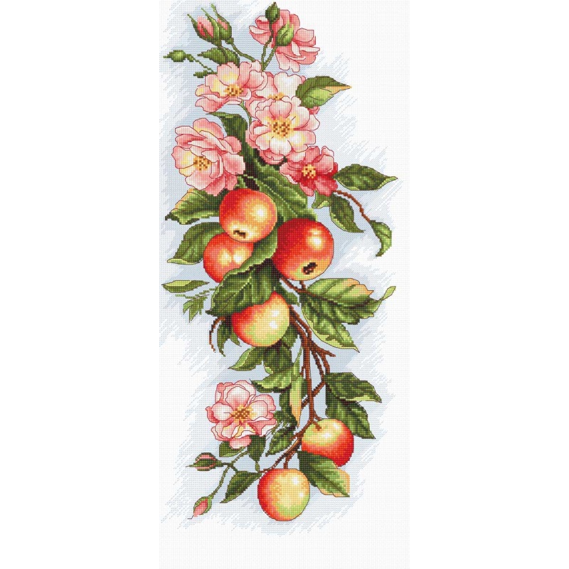 Вышивка крестом Luca-S "Композиция с яблоками" мулине 17*38см  Молдова B211														