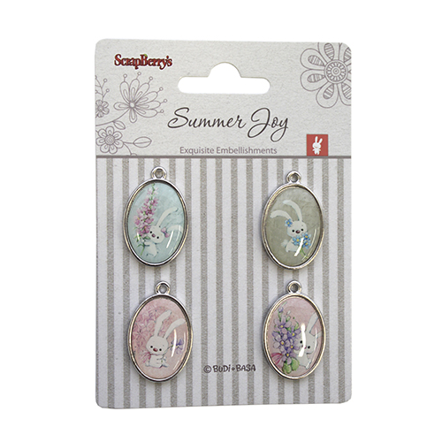 Декор Набор украшений металл. с эпоксидками Летняя Радость 4, 4шт.
