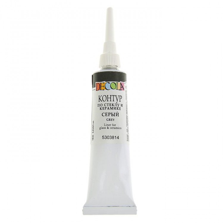 Контур по стеклу и керамике серый 18мл в тюбике  DECOLA 5303814														