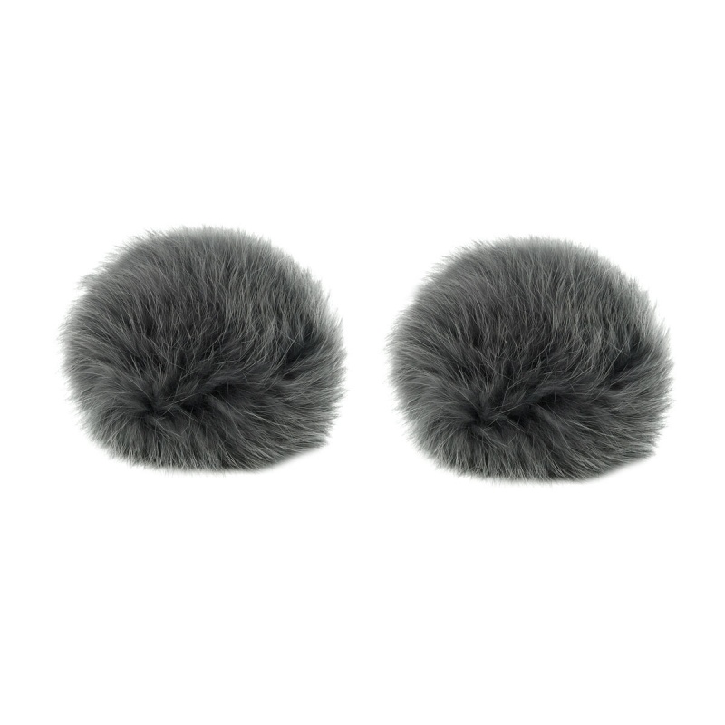 Помпон натуральный кролик 8см цв. H т.серый в пакете 2шт. за 1шт. 7723348														