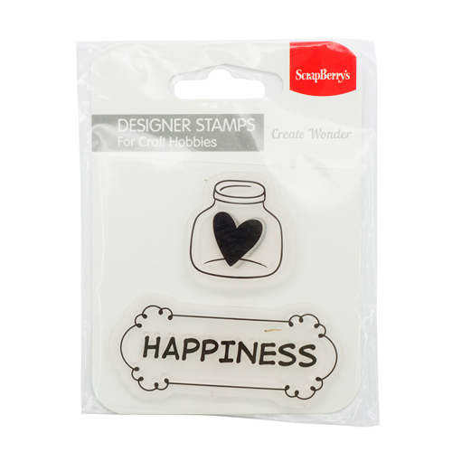 Штамп "Счастье" (англ. язык) набор 7*7см  ScrapBerrys SCB4907096														
