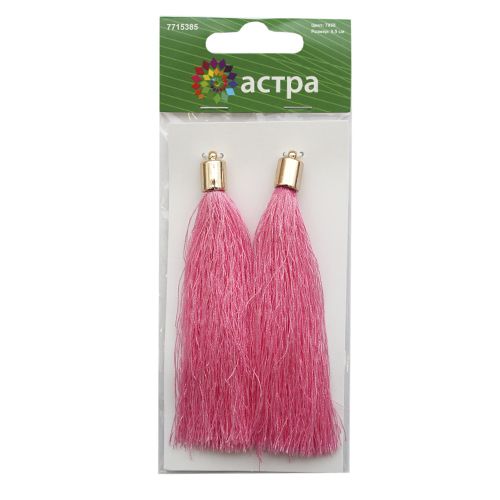 Кисти для бижутерии 9,5см, розовый 7058, 2шт  АСТРА