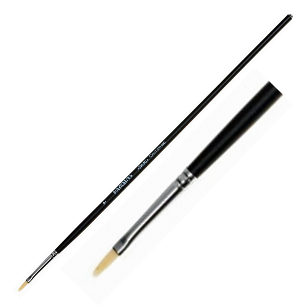 Кисть синтетика плоскоовальная жесткая 02 "Зима"  МАЛЕВИЧЪ 712002														