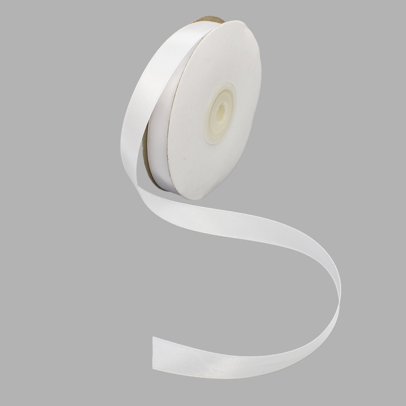 Лента атласная 12мм 001 белоснежный, 12мм*27,4м 001/8002/8001/3001/6001														