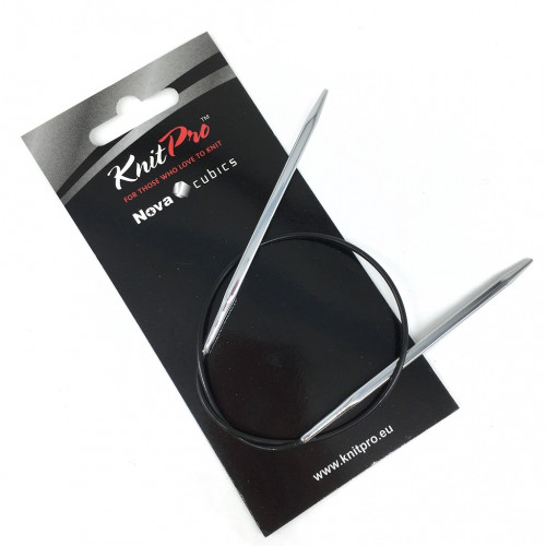 Спицы круговые Nova cubics D 5,5мм, длина 40см, никелированная латунь, серебристый  Knit Pro 12160														