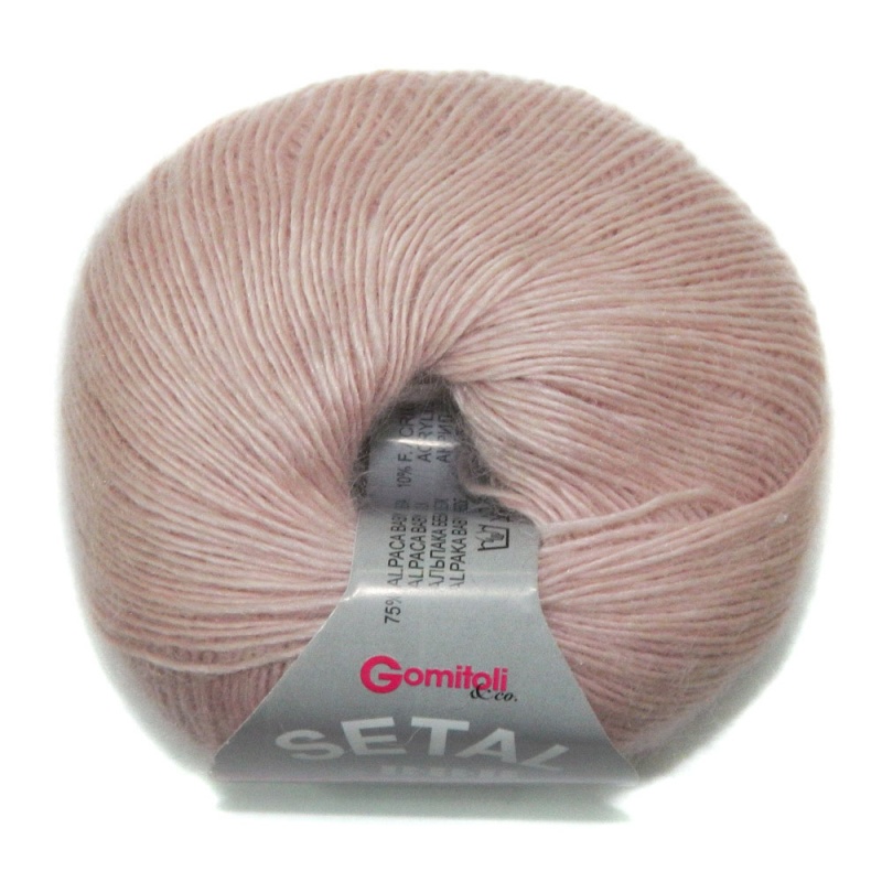 Пряжа "SETAL" 174 пудра 10*25 г. 150м 75% альпака бэби, 15% шелк, 10% акрил ITALY 174														