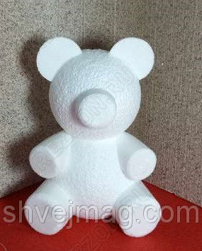 Пенопласт белый Медведь Тедди Роуз h=35cм за 1шт.