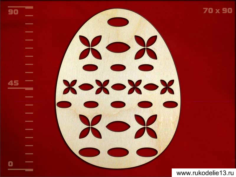 Заготовка для декорирования "Яйцо-27" резное дерево, 70*90мм  Полноцвет 141380