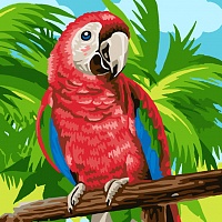 Раскраска по номерам  30*30см "Попугай"  Наследие РН30-016				