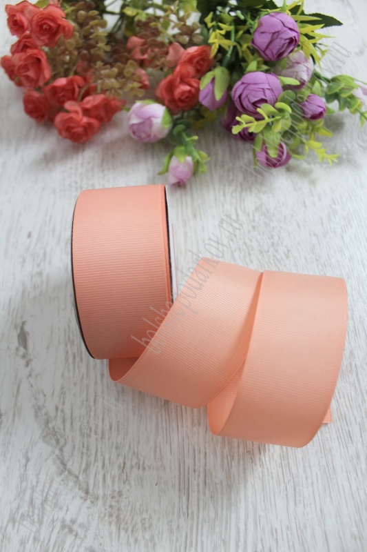 Лента репсовая 40мм т.персиковый 215 40мм*25м 127-140														