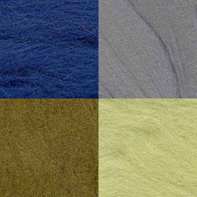 Пряжа "Для валяния" набор 4цв. Ассорти №8 мериносовая 100%  по 10 г.  ГАММА AFW-040														