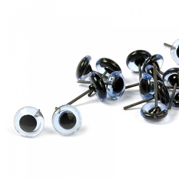 Глаза стеклянные  7мм с фиксированными зрачками голубой за 1шт