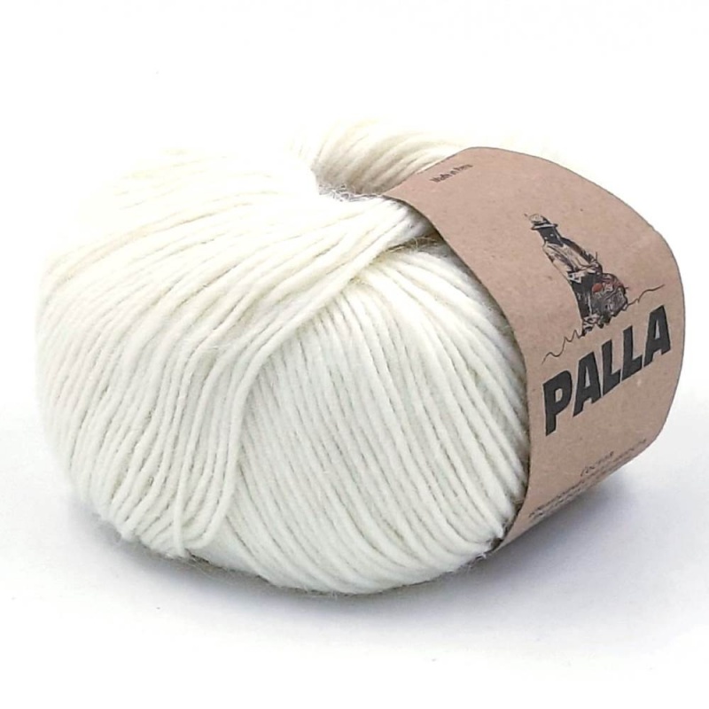 Пряжа "PALLA" 5918 белый 50 г/140м 60% премиальная шерсть высокогорных перуанских овец, 20% HZ альпака, 20% шелк							