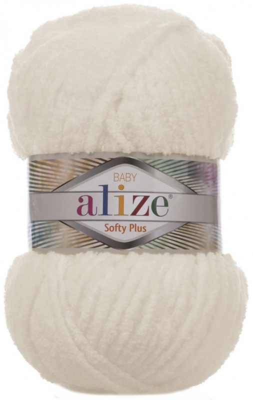 Пряжа "SOFTY PLUS" 62 молочный 5*100 г. 120м 100% микрополиэстер  ALIZE