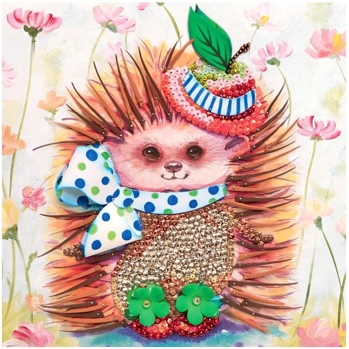 Набор для творчества "Мозаика из пайеток на холсте Ежиха"  Волшебная мастерская