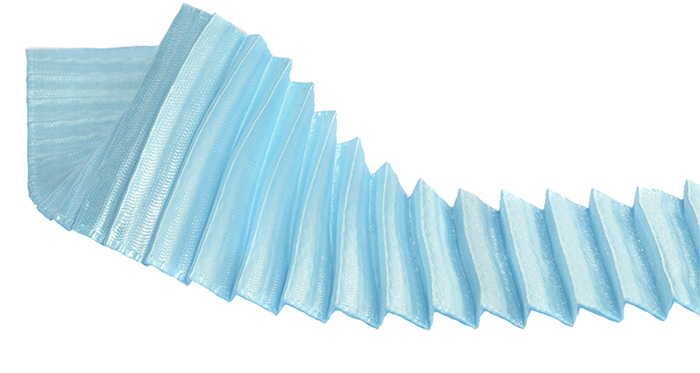 Лента гофре 40мм атласная цв. 3105 голубой 40мм*18,28м за 1 м ЛАГ.3001.40														