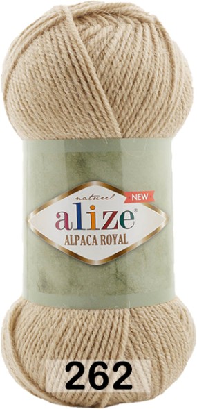 Пряжа "Alpaca ROYAL" 262-св.бежевый 15 % альпака, 30 % шерсть, 55% акрил,100 гр/250м