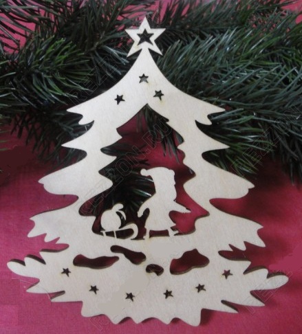 Заготовки деревян. Добрый Дедушка Мороз/Елочка с Дедом Морозом 15см фанера  АСТРА 04448/04574