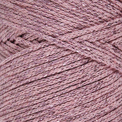 Пряжа "MACRAME SILVER" 18 пыльная роза с серебром 4*250 г. 272м 85% хлопок, 15% металлик  SPAGOYARN 18														