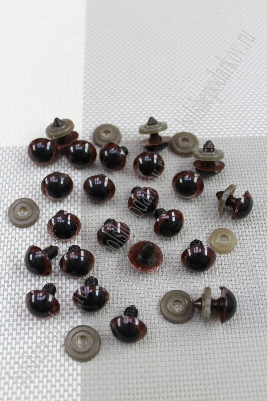 Глаза  16мм винтовые с фиксатором коричневый пластик- 2шт  Астра 304-75/SF-1619/2141														