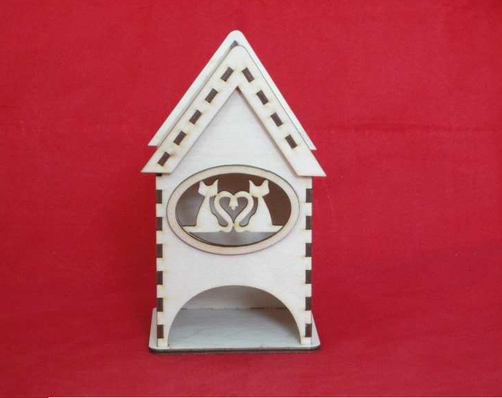 Заготовка для декорирования "Чайный домик. Сладкая парочка" дерево  Полноцвет 13703