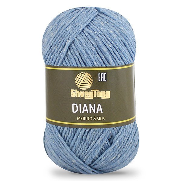 Пряжа "ShveyTorg Diana" 50110 голубой 5*50 г. 200м 80% Мериносовая шерсть, 20% Шелк  ТУРЦИЯ