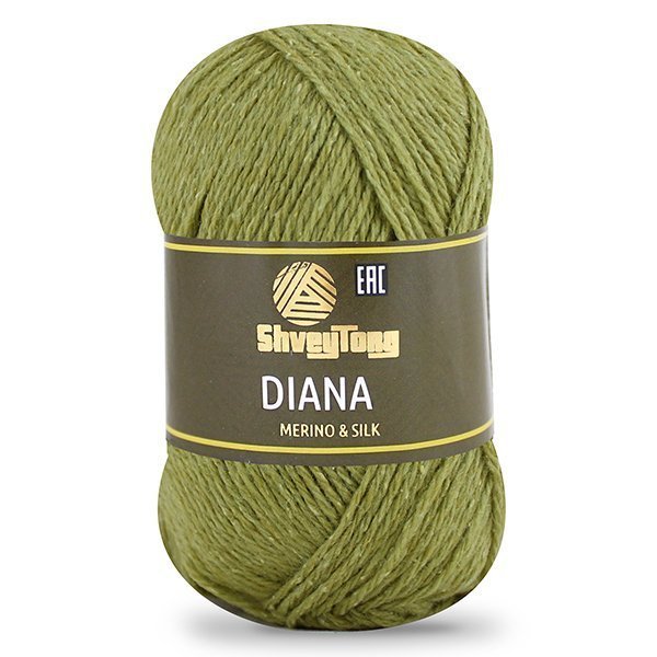 Пряжа "ShveyTorg Diana" 95222 фисташковый 5*50 г. 200м 80% Мериносовая шерсть, 20% Шелк  ТУРЦИЯ