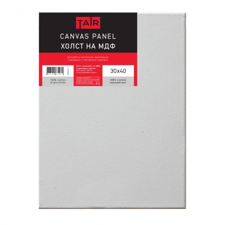 Холст на МДФ "TAIR" хлопок, акриловый грунт 240 г/м2 30 х 40 см TCP203040														