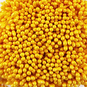 Тычинки для цветов двусторонние желтый перламутр (набор 1 связка) 1230104/№17														