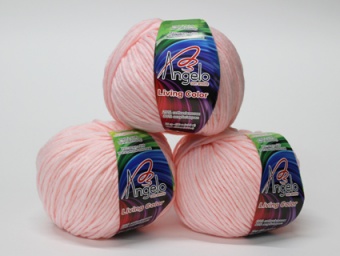 Пряжа "LIVING COLOR" 02 св розовый 10*75 г. 100м 20% хлопок 80% акрил  Наследие