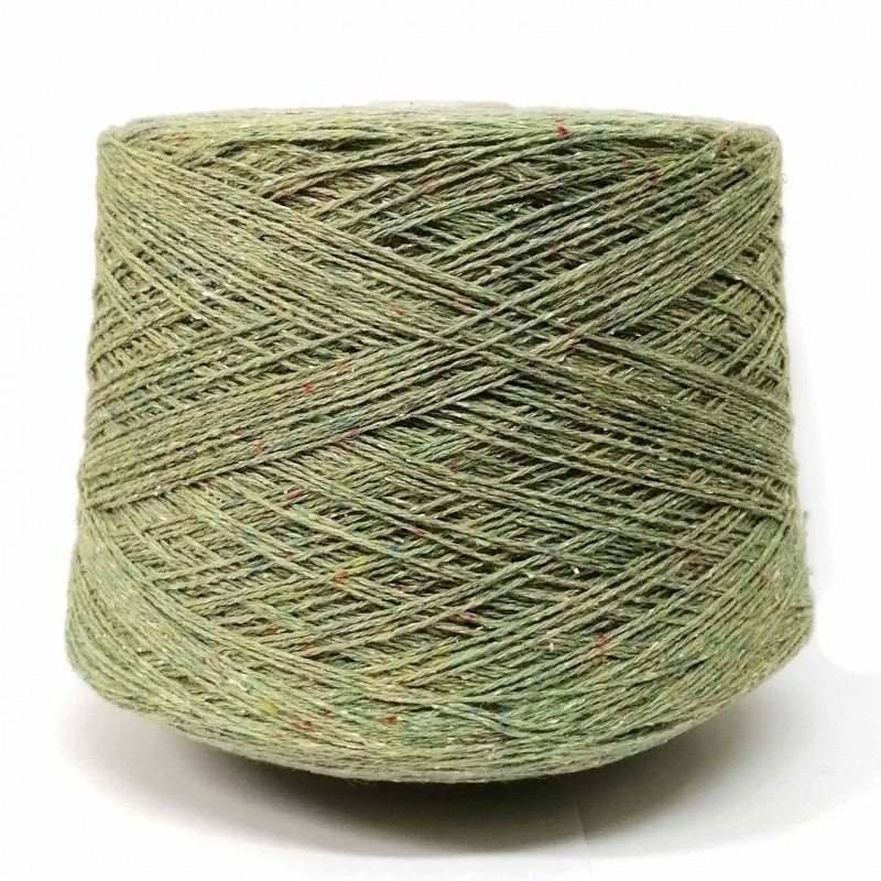 Пряжа в бобинах "Lana Bourette" 137 зелень 0,87кг 68% шерсть, 26% буретный шелк, 6% полиамид  Filati 137														