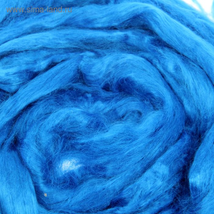 Пряжа "Для валяния"  вискоза, ярко-голубой 50 г. Троицкая