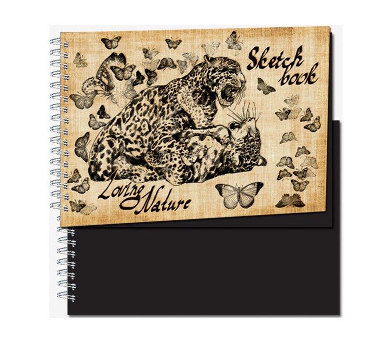 Скетчбук 20л. А6 "Sketchbook Black" черный гребень 140г/м2  ПОЛИНОМ