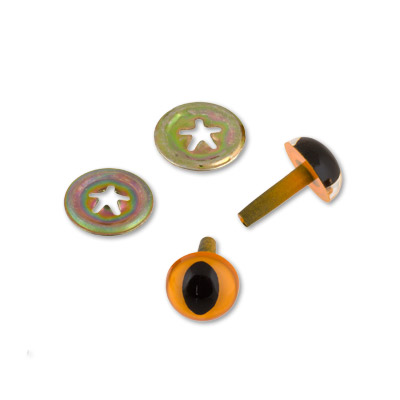 Глаза  12 мм с кошачьим зрачком оранжевый за 1шт  Gamma CAE-12														