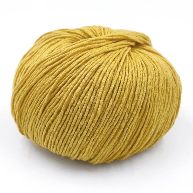 Пряжа "EGITTO" 102 горчичный  10*50 г. 120м 100% мерсеризованный хлопок  Weltus