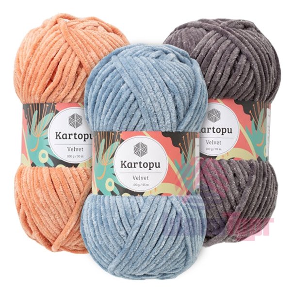 Пряжа "Velvet" 10 абрикосовый 5*100 г. 95м 92% полиэстер, 8% металлическая нить  YarnArt