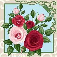 Раскраска по номерам  30*30см "Розы"  Наследие РН30-010